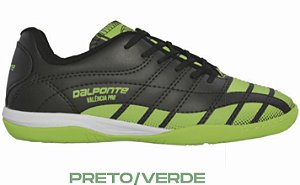 Tênis Futsal Dalponte Preto com verde - Solado importado