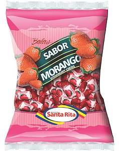 Bala de Morango Mastigável Santa Rita