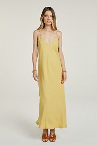 Vestido Mayra Amarelo Rafia