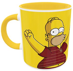 CANECA COM INTERIOR E ALÇA COLORIDA - HOMER SIMPSON