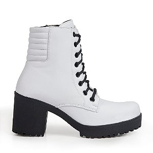 Bota Coturno Branca Salto Grosso Blogueira, Baladas...