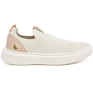 Tênis Casual Slip Masculino Bege esporte Confortável Moda Fashion