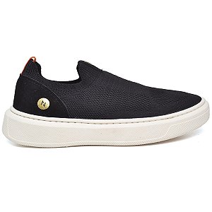 Tênis Casual Slip Masculino Preto esporte Confortável Moda Fashion