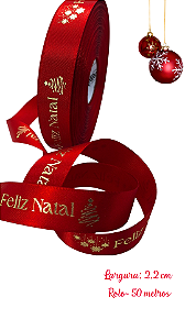 50M - Fita Cetim 2,2CM Natal