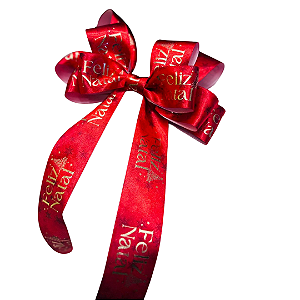 50m - Fita Cetim 2,2cm Estampa HD VERMELHO - Hot Stamping