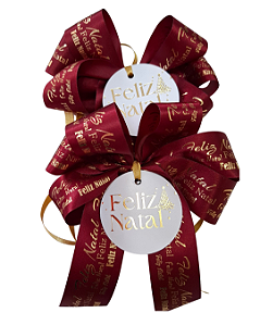 Pc. 5 unid - Laços de Cetim cor Vinho com Tag