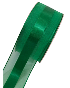 10M - Fita Voal 3.8cm cor Verde - Sem Impressão