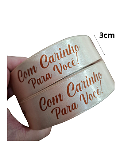50M - Fita Cetim Premium 3cm Com Carinho