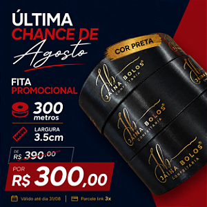 Promocional - 300metros - 3.5cm Preta