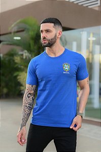 Camiseta Brasil Azul Royal Brasão