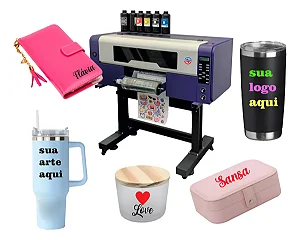 Impressão DTF UV - SEM VERNIZ - Folha A4 e A3 e Metro - Envie sua Arte - Pronto para Aplicar