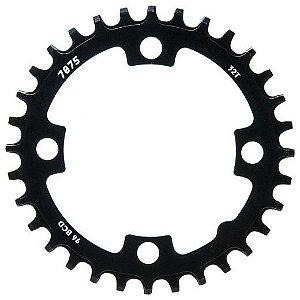 Coroa Sun Race MX 32D Aluminio preto 4 furos BCD96