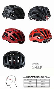 Capacete ciclismo Fisrt Speck Vermelho brilho G c/ sinalizador 6 leds