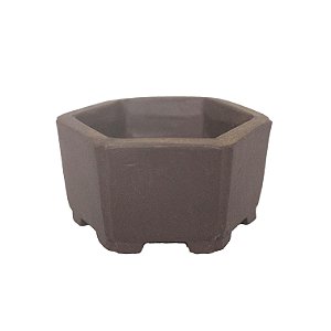 Vaso para Mame Sextavado Importado Terracota Chinês 4 x 4 x 2,5 CM