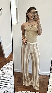Calça listrada Nude