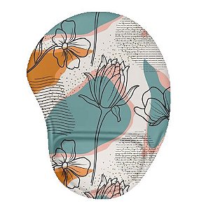 Mouse Pad Ergonômico Gota Floral Abstrato