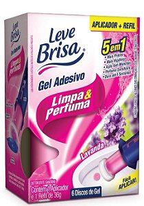 Gel Adesivo para vaso sanitário  APLICADOR + REFIL  05 Discos de gel  LEVE BRISA