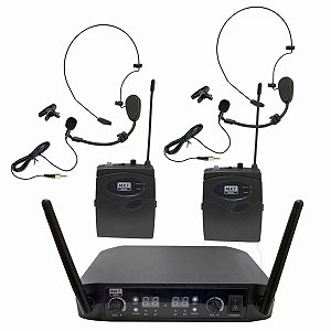 Microfone(g)headset Lapela Duplo S/fio Uhf Dig Mxb