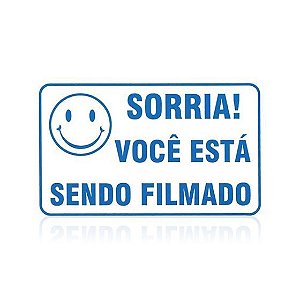 Placa Sorria Vc Filmado Br Alum 18x11cm