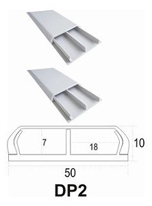 Canaleta(g)piso 2dv 10x50mm Bege(barra 2mt)cbo6mm
