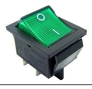 Chave Tecla Ld 15a 3t C/neon Verde 35x20mm F3092