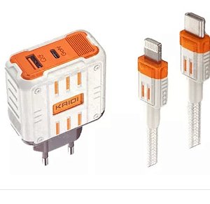 Adap(g)ac Cel 1usb +tipo C-f +cabo Iphone 45w Kaidi Turbo