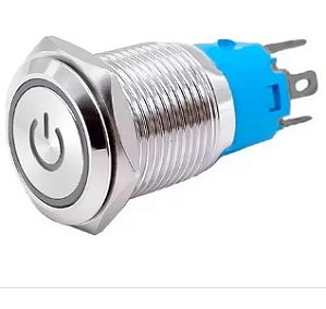 Chave Ld 3a 12vdc Led Az 16mm Preta(anti-vandalismo)