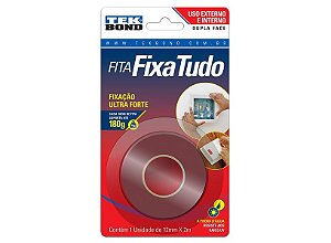 Fita Dupla Face 2metros 12mm Poliester Fixa Tudo Tekbond