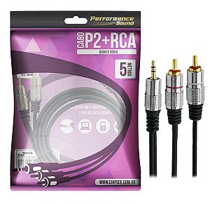 Cabo Audio 1p2st+2rca 5mt Metal Emb Pt F2770/30240