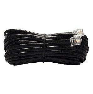 Cabo Tel Liso 5mt Rj11+rj11 6p4 Preto