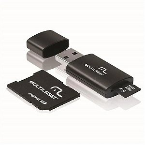 Cartao(g)memoria 8gb+adap Multilaser Pendriv