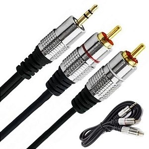 Cabo Audio 1p2st+2rca 3mt Metal Pt F30240