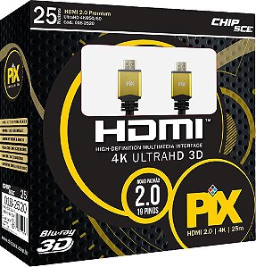 Cabo Video Hdmi X Hdmi 25mt 2.0 4k