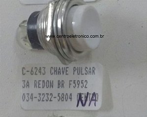 Chave Tecla Ldl 6a 3t Redonda 20mm Vermelha