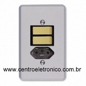 Interrup Duplo+1tomada 3p Embut Cz 4x2il