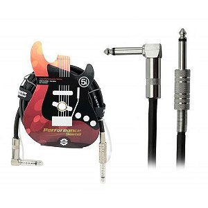 Cabo Guitarra P10mx2 5mt 90gr Uso-prof Pt F6883
