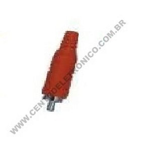 Plugue Rca Pvc Ouro 6mm Vermelho 133