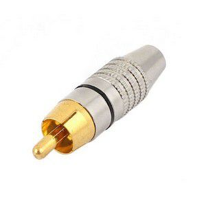 Plugue Rca Niquel 6mm Pt Luxo Extriado