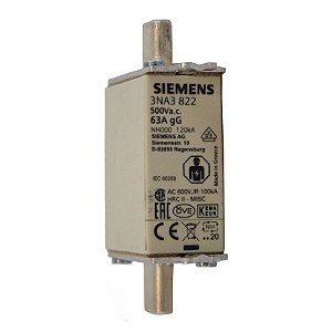 Fusivel Nh Retardo 3na3822 63a Siemens