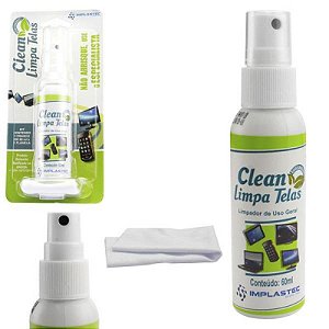 Limpador Telas Lcd/led Clean Implas 60ml C/flanela Implast