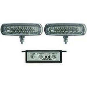 Farol 24v Drl Aux Slim 16leds Azul/croma(par