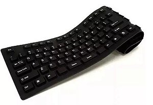 Teclado Micro Usb Flexivel+teclado Preto