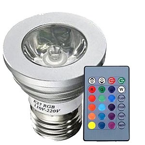 Lampada 1led Rgb E27 3w Diam 50mm C/cont