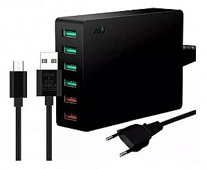 Adap(g)ac Cel 6usb 7a Mesa V8 Preto Fnb