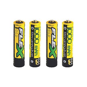 Bateria 1,2v Aaax4 1100ma Nimh Flexgold/gp