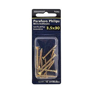 Parafuso Philips 3,5x30mm C/15pc Braft