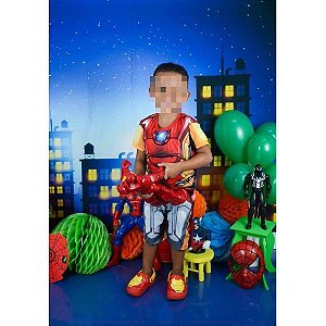 Fantasia Homem de Ferro + máscara Super Herói Infantil Criança