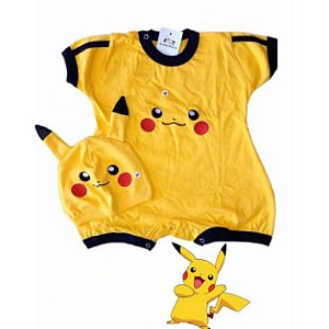 Romper Pikachu Pokemon (3 A 9 Meses) Menino Bebês Fantasia