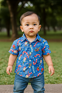 Camisa Natal Mundo Bita Natalina Papai Noel Infantil Bebê Menino