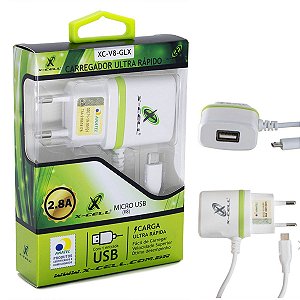 Carregador de Celular (Parede) Ultra Rápido V8 Micro USB 1 Entrada - Flex
